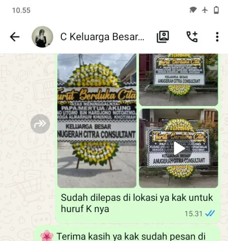 Pengiriman Papan Bunga Duka Parigi Baru